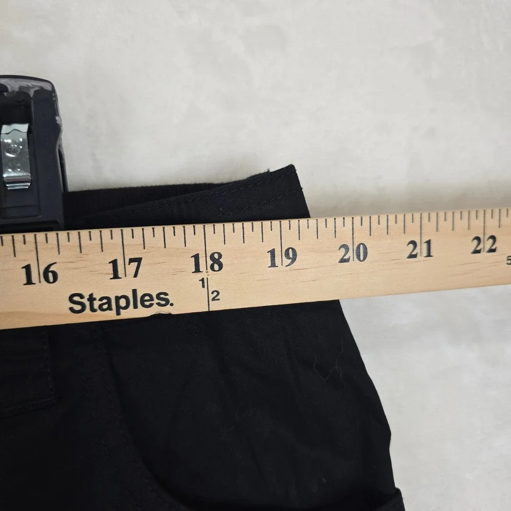 NWT Chicos Cotton Utility Pants Black The Ultimate Fit 3.5 Cargo Straight Leg